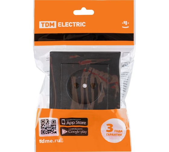 Розетка TDM ELECTRIC 2П 10А 250В черная Сенеж TDM SQ1816-0270