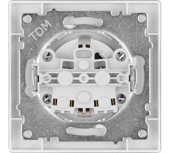 Розетка TDM ELECTRIC 2П+З 16А 250В с защ. шт. черная Сенеж TDM SQ1816-0273