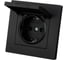 Розетка TDM ELECTRIC 2П+З 16А 250В IP44 с защ. шт. с крышкой черная Сенеж TDM SQ1816-0279 1