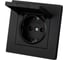 Розетка TDM ELECTRIC 2П+З 16А 250В IP44 с крышкой черная Сенеж TDM SQ1816-0278 1