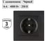 Розетка TDM ELECTRIC 2П+З 16А 250В черная Сенеж TDM SQ1816-0272 2