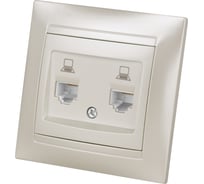 Розетка TDM ELECTRIC компьютерная двойная RJ45 перламутр Лама TDM SQ1815-0855