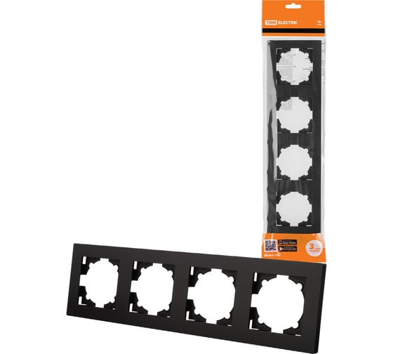 Рамка TDM ELECTRIC 4-х постовая черная Сенеж TDM SQ1816-0332 1