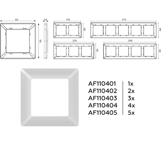 Рамка на 1 пост Ambrella VOLT ALFA Line AF110401