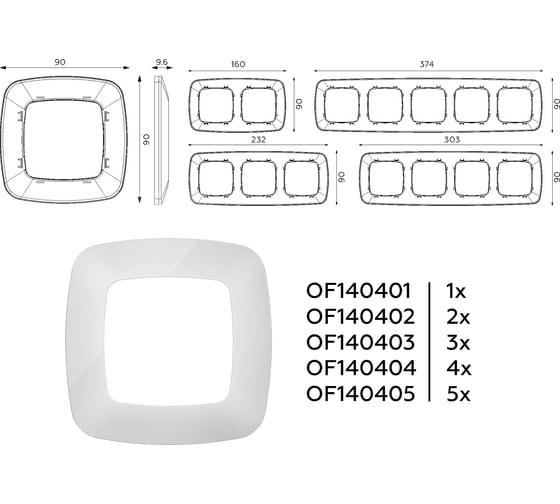 Рамка на 2 поста Ambrella VOLT OMEGA Ecta OF140402