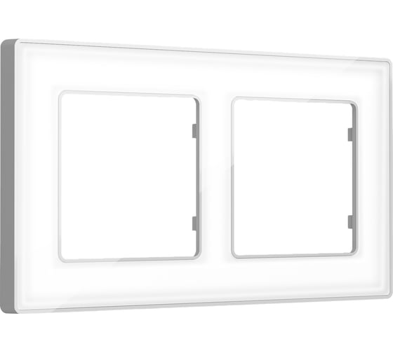 Рамка на 2 поста Ambrella VOLT ALFA Arctic AF580132 1