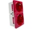 Розетка Filum FL-PWS-2P-RD 2х2К+З нем.стд., 45х90 мм (mosaic), 4 модуля, красная, 00-01114957 2