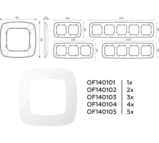 Рамка на 3 поста Ambrella VOLT OMEGA Ecta OF140103