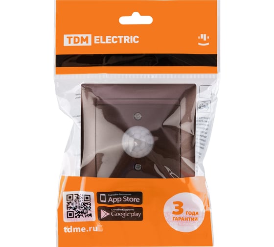 Выключатель TDM ELECTRIC с датчиком движения 1А шоколад Лама TDM SQ1815-0547