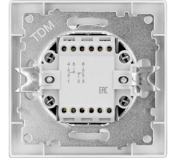 Выключатель TDM ELECTRIC на 2 направления 2 клавишный 10А черный Сенеж TDM SQ1816-0307