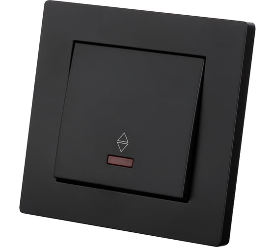 Выключатель TDM ELECTRIC на 2 направления 1 клавишный с подсветкой 10А черный Сенеж TDM SQ1816-0308