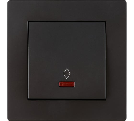 Выключатель TDM ELECTRIC на 2 направления 1 клавишный с подсветкой 10А черный Сенеж TDM SQ1816-0308