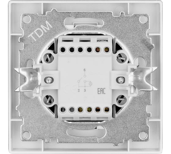 Выключатель TDM ELECTRIC на 2 направления 1 клавишный с подсветкой 10А черный Сенеж TDM SQ1816-0308