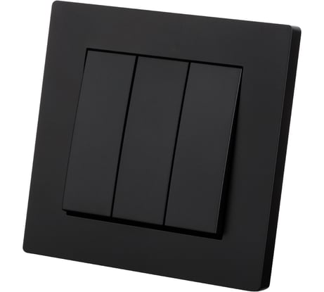 Выключатель TDM ELECTRIC 3-х клавишный 10А черный Сенеж TDM SQ1816-0303