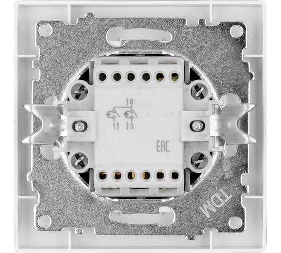 Выключатель TDM ELECTRIC 2 клавишный с подсветкой 10А черный Сенеж TDM SQ1816-0305
