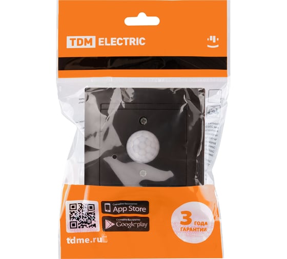 Выключатель TDM ELECTRIC с датчиком движения 1А графит Лама TDM SQ1815-0640