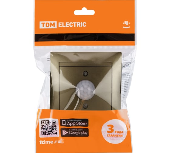 Выключатель TDM ELECTRIC с датчиком движения 1А бронза Лама TDM SQ1815-0727