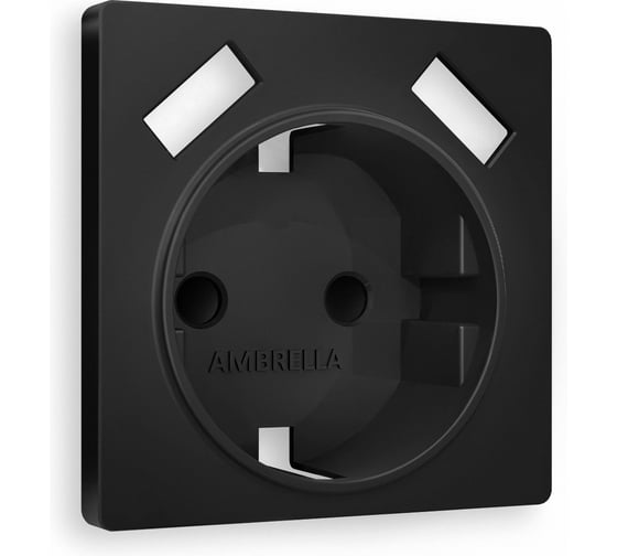 Лицевая панель Ambrella VOLT для электрической розетки с заземлением со шторками, 2USB A+A ALFA AP8090