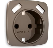 Лицевая панель Ambrella VOLT для электрической розетки с заземлением со шторками, 2USB A+A OMEGA OP6390