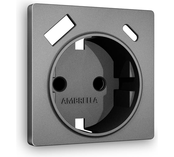 Лицевая панель Ambrella VOLT для электрической розетки с заземлением со шторками, 2USB A+C ALFA AP6600 1