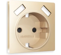 Лицевая панель Ambrella VOLT для электрической розетки с заземлением со шторками, 2USB A+A ALFA AP6090