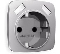 Лицевая панель Ambrella VOLT для электрической розетки с заземлением со шторками, 2USB A+A OMEGA OP5090