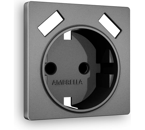 Лицевая панель Ambrella VOLT для электрической розетки с заземлением со шторками, 2USB A+A ALFA AP6590 1