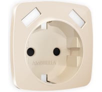 Лицевая панель Ambrella VOLT для электрической розетки с заземлением со шторками, 2USB A+A OMEGA OP3090