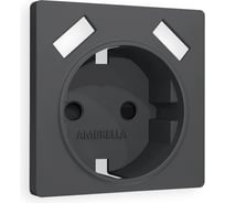 Лицевая панель Ambrella VOLT для электрической розетки с заземлением со шторками, 2USB A+A ALFA AP9090