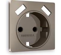 Лицевая панель Ambrella VOLT для электрической розетки с заземлением со шторками, 2USB A+A ALFA AP6390