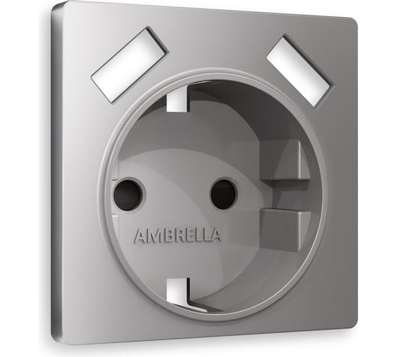 Лицевая панель Ambrella VOLT для электрической розетки с заземлением со шторками, 2USB A+A ALFA AP5090 1