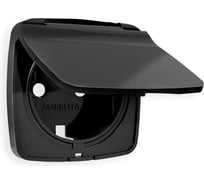 Лицевая панель Ambrella VOLT для электрической розетки с заземлением со шторками и крышкой, IP44, OMEGA OP8080