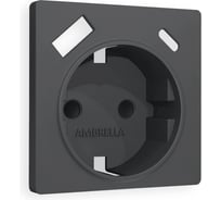 Лицевая панель Ambrella VOLT для электрической розетки с заземлением со шторками, 2USB A+C ALFA AP9100
