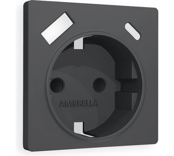 Лицевая панель Ambrella VOLT для электрической розетки с заземлением со шторками, 2USB A+C ALFA AP9100 1