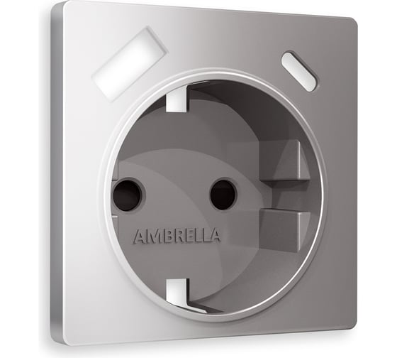 Лицевая панель Ambrella VOLT для электрической розетки с заземлением со шторками, 2USB A+C ALFA AP5100