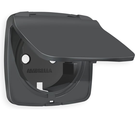 Лицевая панель Ambrella VOLT для электрической розетки с заземлением со шторками и крышкой, IP44, OMEGA OP9080 1