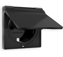 Лицевая панель Ambrella VOLT для электрической розетки с заземлением со шторками и крышкой, IP44, ALFA AP8080