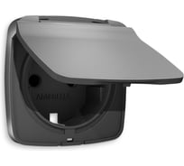 Лицевая панель Ambrella VOLT для электрической розетки с заземлением со шторками и крышкой, IP44, OMEGA OP6580