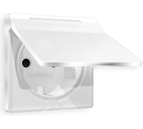 Лицевая панель Ambrella VOLT для электрической розетки с заземлением со шторками и крышкой, IP44, ALFA AP1080