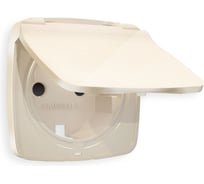 Лицевая панель Ambrella VOLT для электрической розетки с заземлением со шторками и крышкой, IP44, OMEGA OP3080