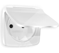 Лицевая панель Ambrella VOLT для розетки с заземлением со шторками и крышкой IP44 OMEGA OP1080