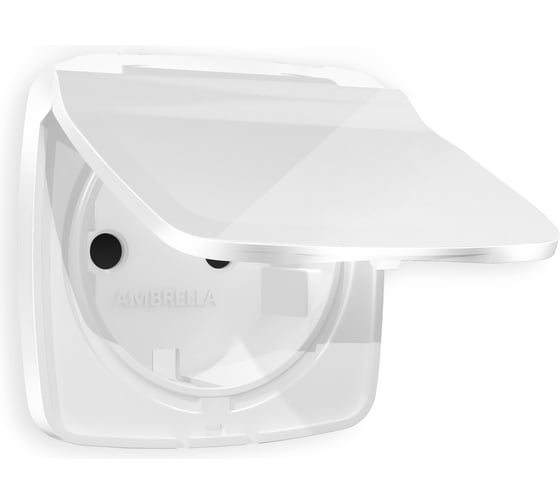Лицевая панель Ambrella VOLT для розетки с заземлением со шторками и крышкой IP44 OMEGA OP1080 1