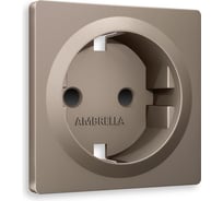 Лицевая панель Ambrella VOLT для электрической розетки с заземлением со шторками ALFA AP6370