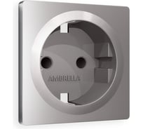 Лицевая панель Ambrella VOLT для электрической розетки с заземлением и шторками ALFA AP5070