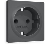 Лицевая панель Ambrella VOLT для электрической розетки с заземлением со шторками ALFA AP9070
