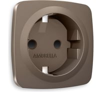 Лицевая панель Ambrella VOLT для электрической розетки с заземлением со шторками OMEGA OP6370