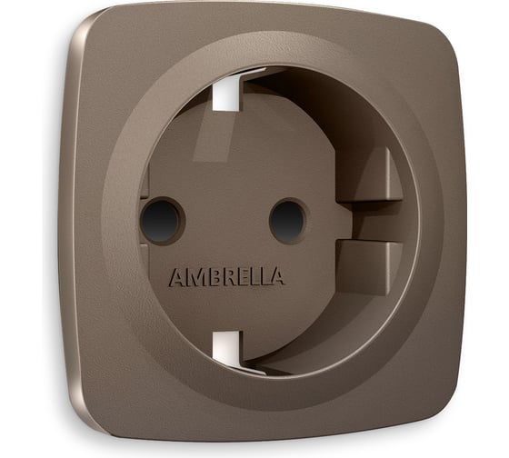 Лицевая панель Ambrella VOLT для электрической розетки с заземлением со шторками OMEGA OP6370 1
