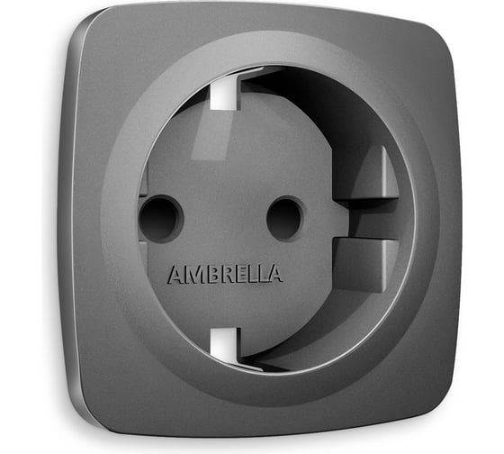 Лицевая панель Ambrella VOLT для электрической розетки с заземлением со шторками OMEGA OP6570