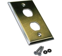 Накладка настенной розетки LANMASTER 2 порта, нержавеющая сталь LAN-WPM-2OK