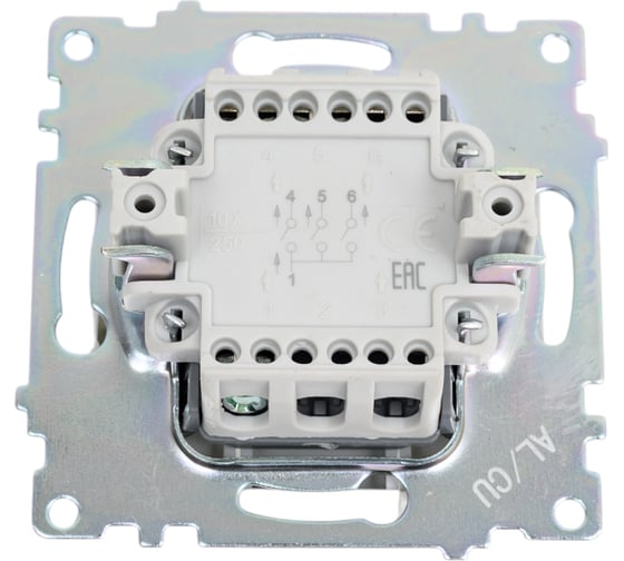 Механизм 3-клавишного выключателя EKF Валенсия 10А белый PROxima EWV10-024-90